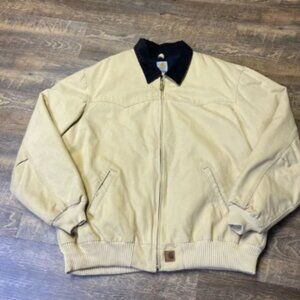 Carhartt Santa Fe Jacket Coat Quilted Lined J14 WET Beige Men’s 3XL Tall Heavy